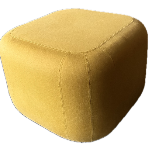 Pouf carre jaune