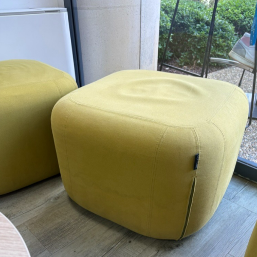 Pouf carre jaune