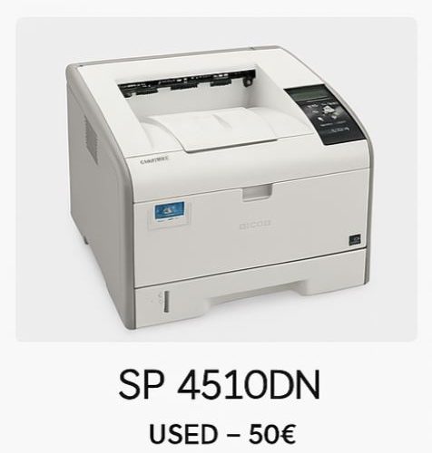 SP 4510DN – Budget B&W Printing (USED – 50€) Delivered in SOPHIA